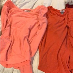 2 for 1 price  orange shirts Old Navy Med & XL